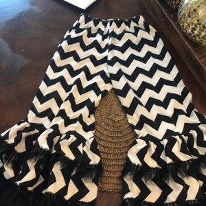 Girls chevron pants with ruffle at bottom